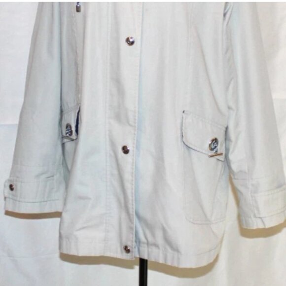 Tan Hooded Jacket Zip Front Women's M Oversize MacKintosh New England - Picture 8 of 8